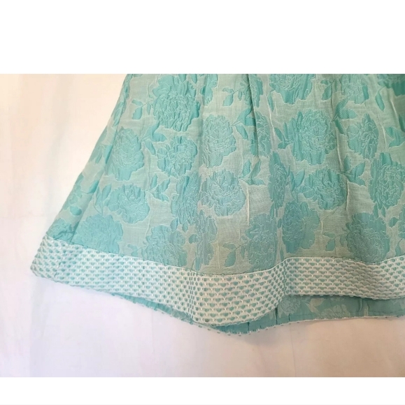 Buru Aqua Brocade Cropped Mod Top and Skirt - size XS - Picture 9 of 11